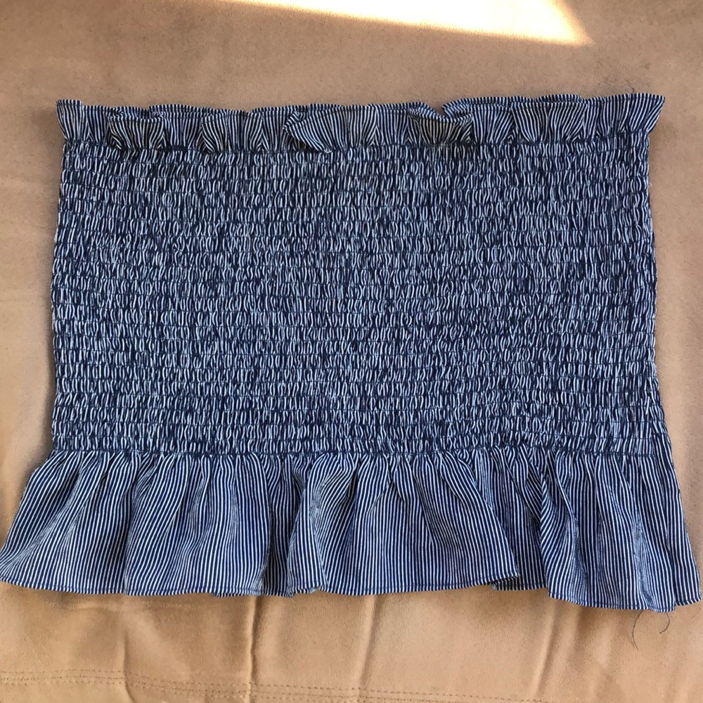Navy and white tube top